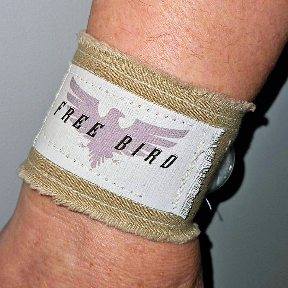 Free Bird Wide Cuff Bracelet Lynyrd Skynyrd Rock Music Jewelry Personalized Gift